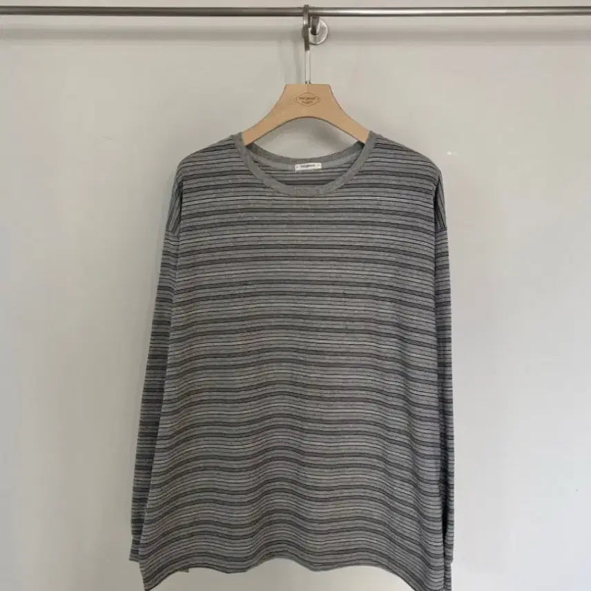 [BUNJANG] Bergamot Archive Stripe Border T-Shirt - Grey / 베르가못 아카이브 보더 티셔츠 스트라이프 - 그레이