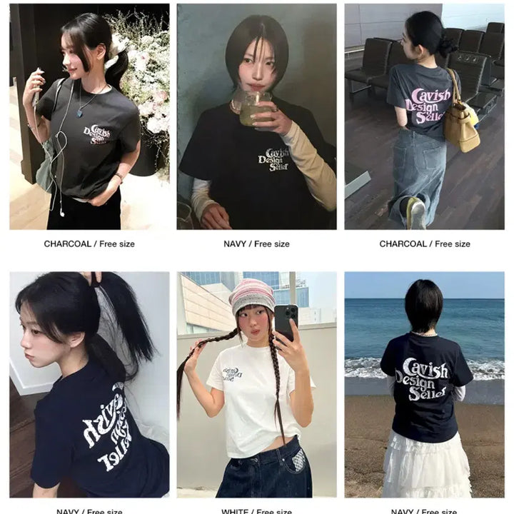 [BUNJANG] CAVISH Star Logo Short Sleeve T-Shirt Charcoal / 카비시 CAVISH 스타 로고 반팔 티셔츠