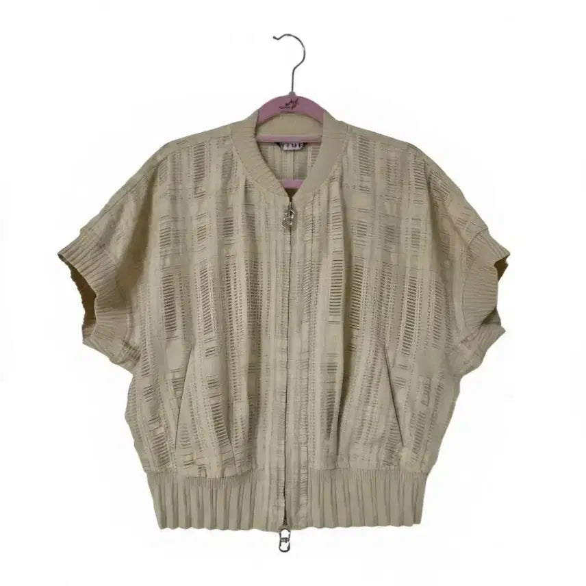[BUNJANG] TIME Short-Sleeve Punching Zip-Up Jacket / TIME 반팔 펀칭 집업 자켓