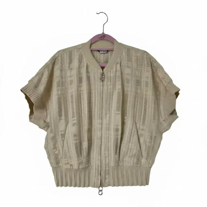 [BUNJANG] TIME Short-Sleeve Punching Zip-Up Jacket / TIME 반팔 펀칭 집업 자켓