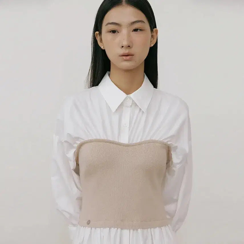 [BUNJANG] Lucirju Shirring Shirt Dress (Beige) / [새상품] 루시르주 셔링 셔츠 원피스 (베이지)