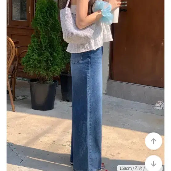 [BUNJANG] Sonyeo Recipe 153ver Tone-Up Washed Straight Denim Pants / 소녀레시피[made][153ver] 키작녀 톤업 워싱 일자 데님 팬츠
