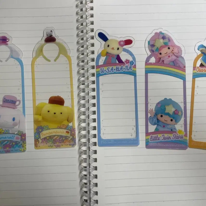 [BUNJANG] Sanrio Characters Bookmark Set - Cinnamonroll, Pompompurin, Usahana, Little Twin Stars / 산리오 캐릭터 북마크 책갈피 세트 시나모롤 폼폼푸린 우사하나 리틀트윈스타