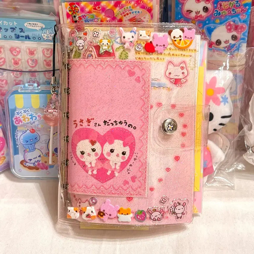 [BUNJANG] Heisei Vintage Paper Diary Setup - Pink Glitter Concept / [마지막 할인] 헤이세이 고전지류 다이어리 셋업 핑크 컨셉