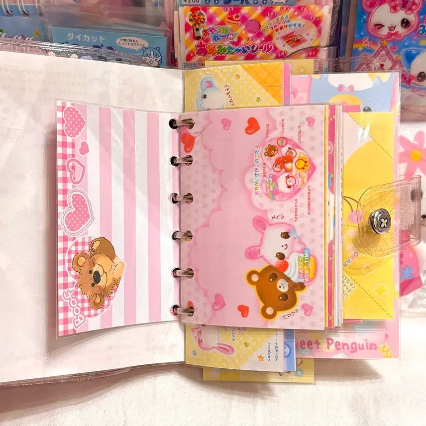 [BUNJANG] Heisei Vintage Paper Diary Setup - Pink Glitter Concept / [마지막 할인] 헤이세이 고전지류 다이어리 셋업 핑크 컨셉