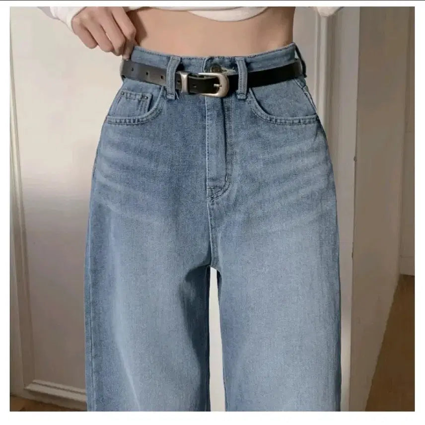 [BUNJANG] Penky Wide Long Light Blue Jeans Pants - Size S / *빠른급처원함* 발열모/자체제작 펜키 와이드 롱 연청팬츠 S