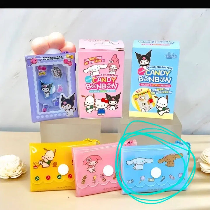 [BUNJANG] Sanrio Candy Bongbong Sticker Pouch Keychain (7cm) / 산리오 최애 캔디봉봉 스티커 파우치 키링, 7cm