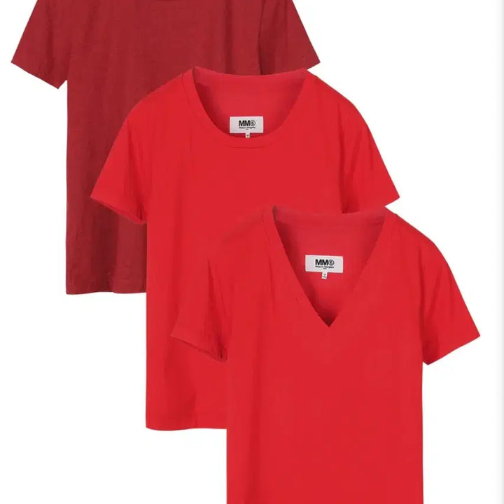 [BUNJANG] MM6 Maison Margiela 3-Pack T-Shirts (Red) / MM6 MAISON MARGIELA 3-PACK T-SHIRTS(RED)