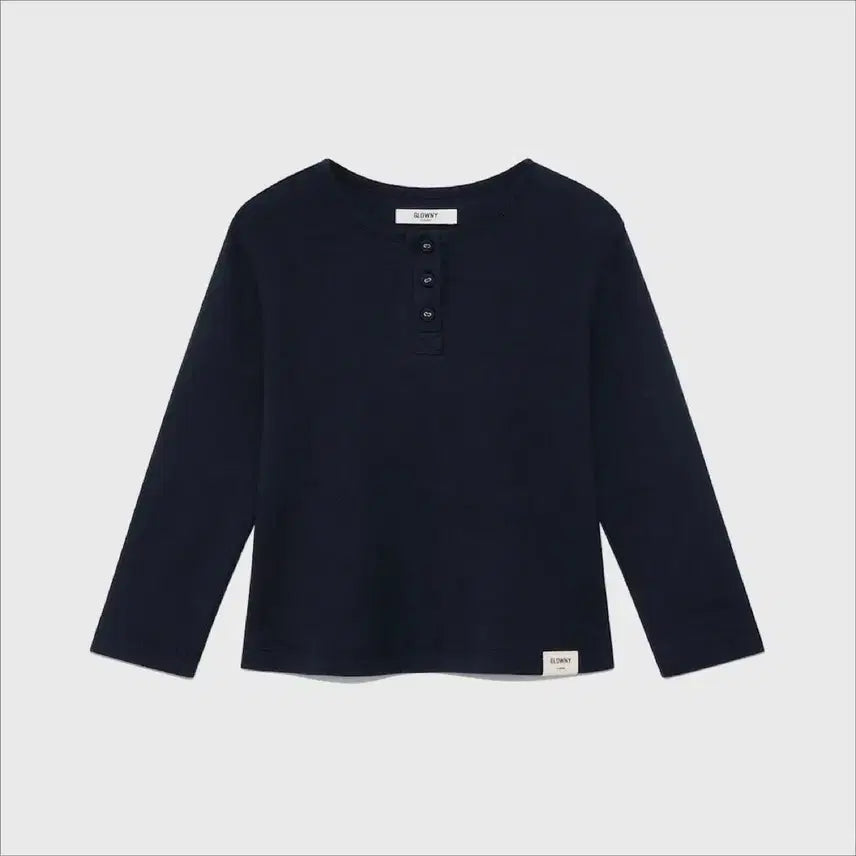 [BUNJANG] GLOWNY 3/4 Button Fly Tee (Navy) S / 글로니 3/4 BUTTON FLY TEE (NAVY) S