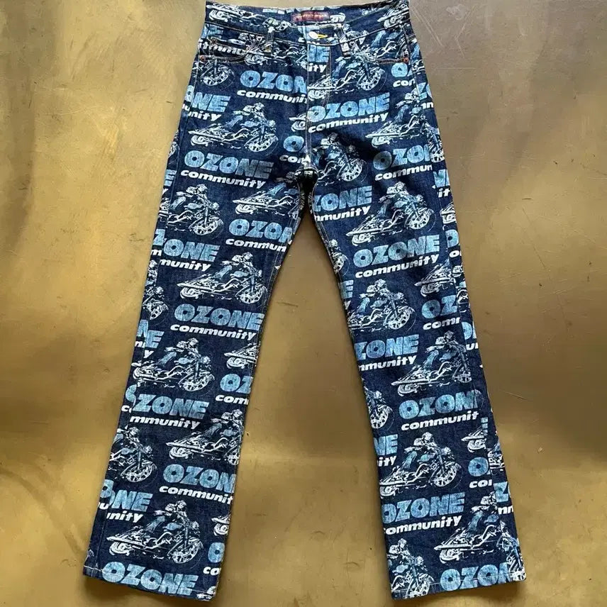 [BUNJANG] 90s Ozone Community Hysteric Glamour Full Print Denim Pants / 90s Ozone Community 히스테릭 글래머 오존커뮤니티 팬츠