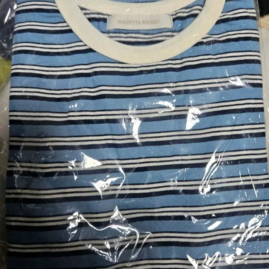 [BUNJANG] Stripe Blue Short-Sleeve T-Shirt / *빠른급처원함* 스트라이프 블루 반팔티 새상품