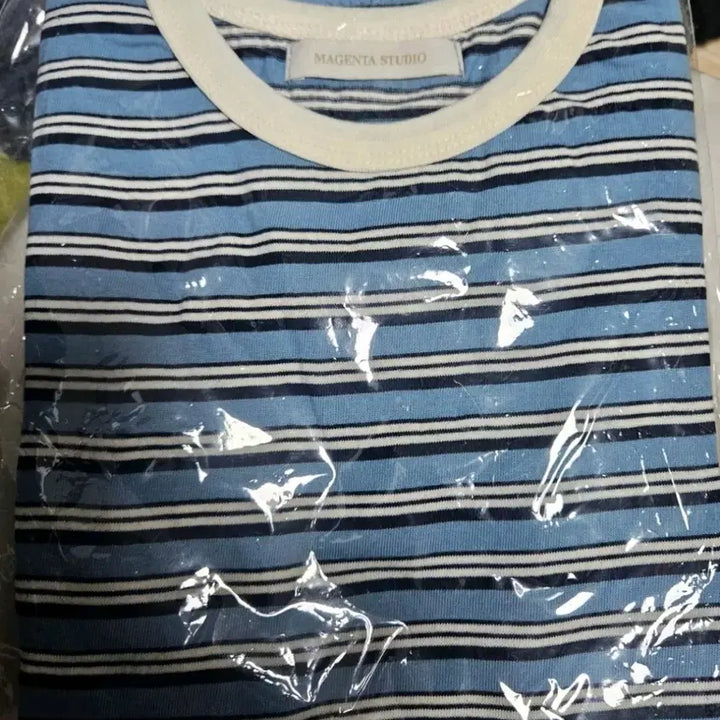 [BUNJANG] Stripe Blue Short-Sleeve T-Shirt / *빠른급처원함* 스트라이프 블루 반팔티 새상품