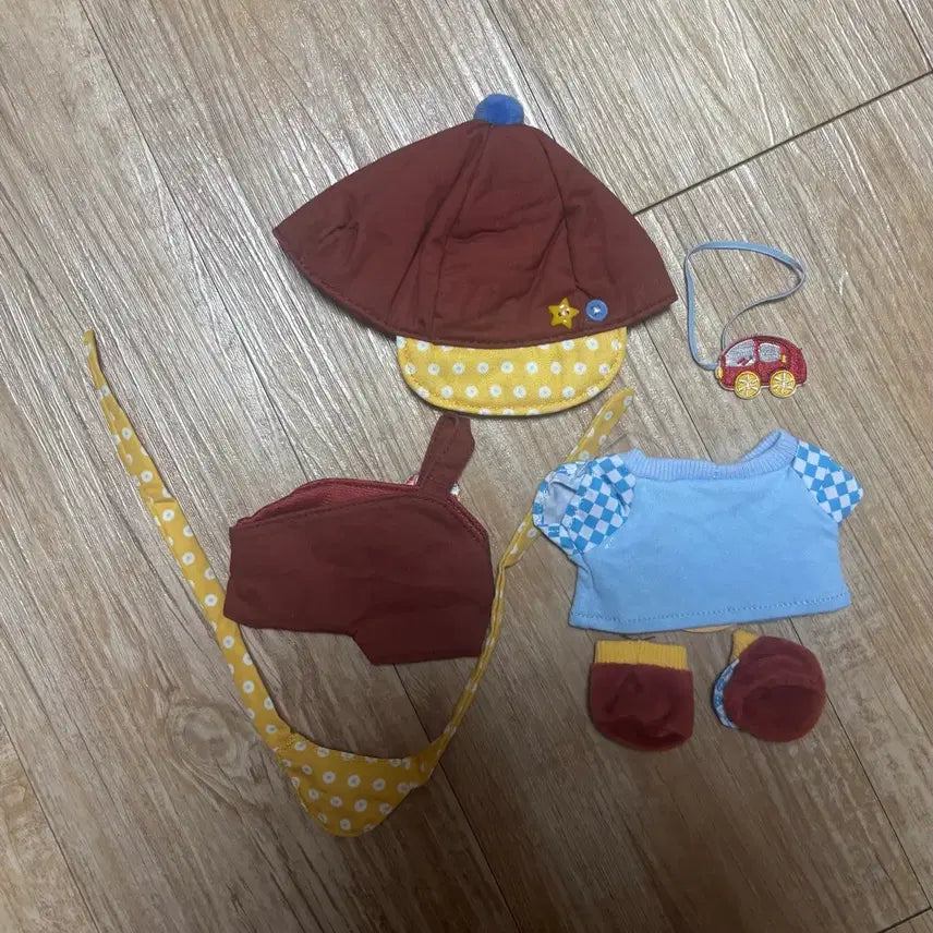 [BUNJANG] Brown Sheep Overalls for 20cm Dolls / 솜인형 갈색 양 멜빵