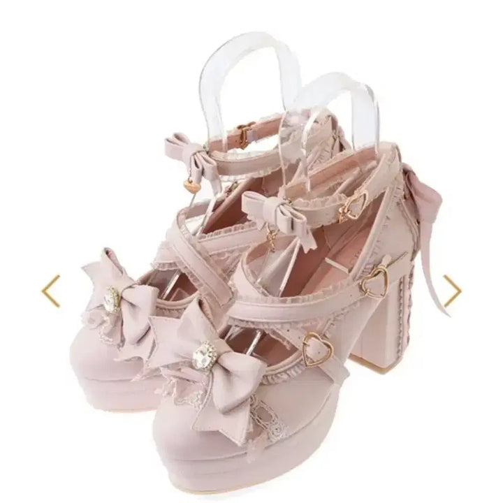 [BUNJANG] LIZLISA Toe Shoes Like Frill Ribbon Pumps (M) / 리즈리사 토슈즈 라이크 프릴 리본 펌프스 M