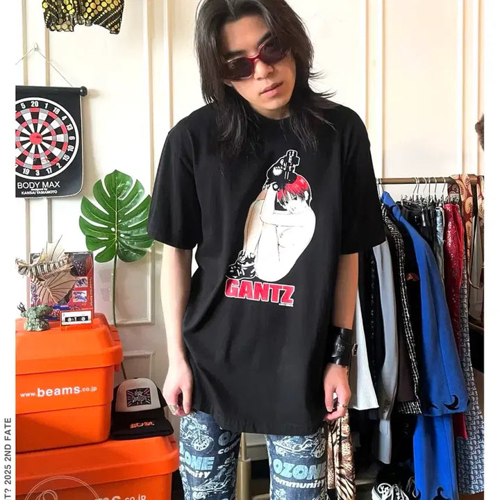 [BUNJANG] Gantz Kishimoto Kei Printed Vintage T-Shirt XL / 90s Gantz 간츠 아카이브 빈티지 키시모토 케이 프린팅 반팔 티셔츠