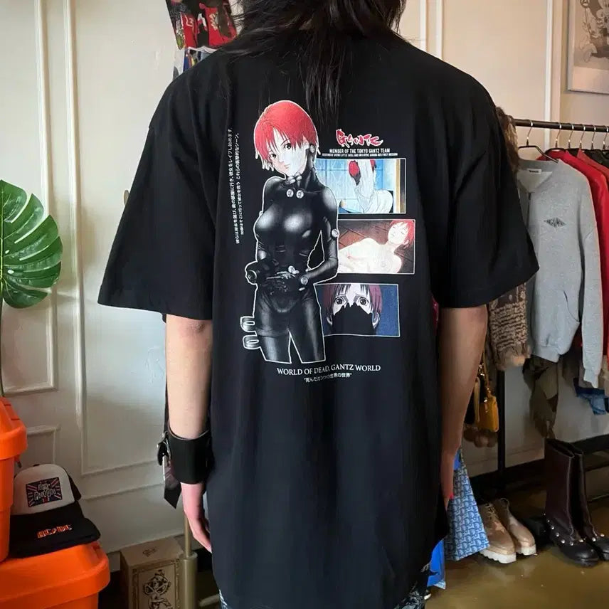 [BUNJANG] Gantz Kishimoto Kei Printed Vintage T-Shirt XL / 90s Gantz 간츠 아카이브 빈티지 키시모토 케이 프린팅 반팔 티셔츠
