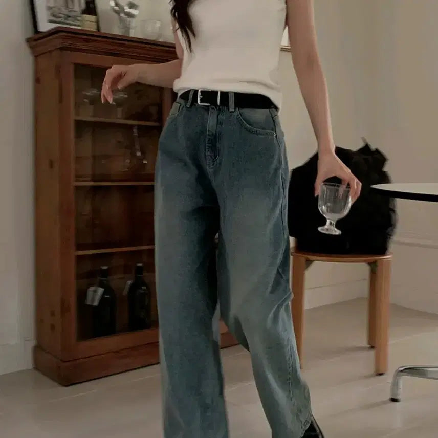 [BUNJANG] SLOWAND Wide Denim Pants Vintage Mid-Blue / 새상품) SLOWAND 슬로우앤드 와이드 데님 팬츠 빈티지 중청 컬러