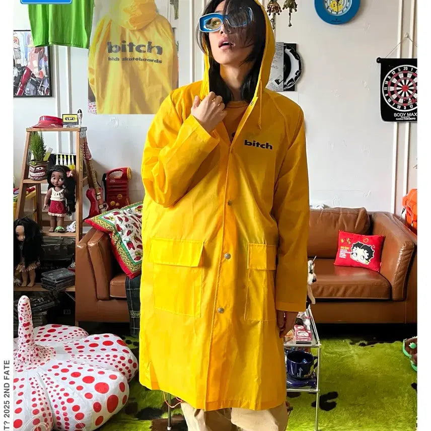 [BUNJANG] Bitch Skateboards 90s Vintage Raincoat / 90s Bitch Skateboards 비치 스케이드보드 빈티지 레인코트