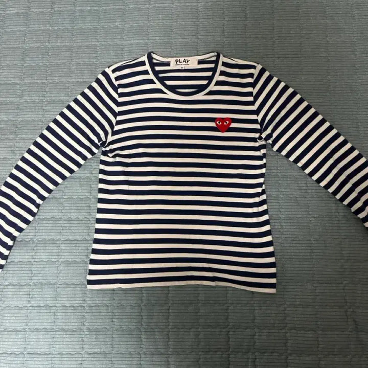 [BUNJANG] Comme des Garçons Striped Long Sleeve T-Shirt (Navy, Size M) / (정품)꼼데가르송 스트라이프 긴팔티