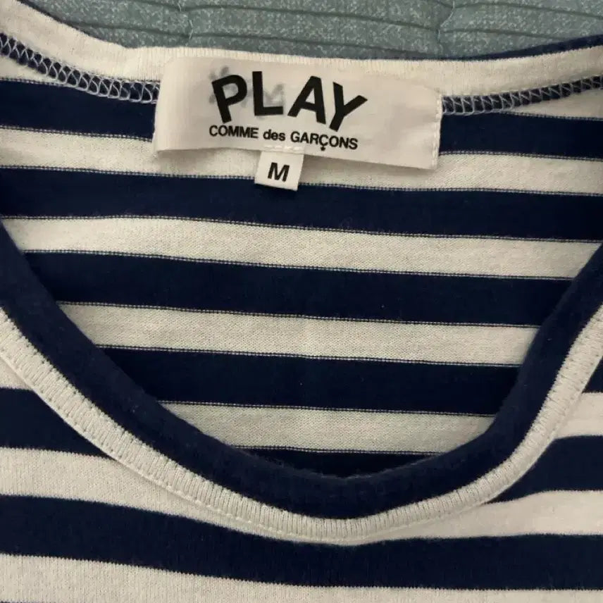 [BUNJANG] Comme des Garçons Striped Long Sleeve T-Shirt (Navy, Size M) / (정품)꼼데가르송 스트라이프 긴팔티