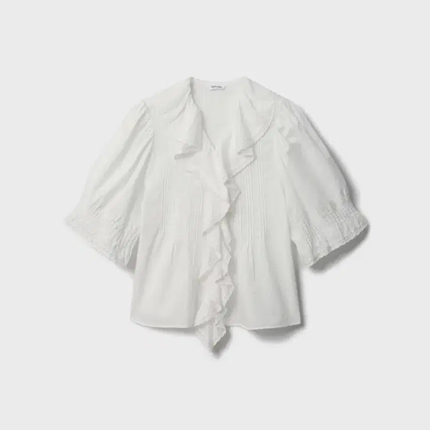 [BUNJANG] Ouilara Cecillia Ruffle Blouse - White / ouilara 러플 블라우스