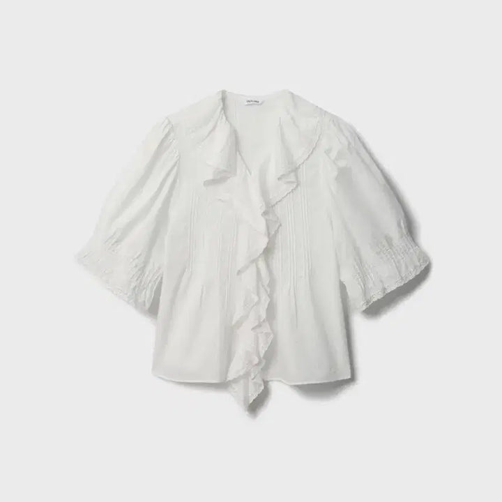 [BUNJANG] Ouilara Cecillia Ruffle Blouse - White / ouilara 러플 블라우스