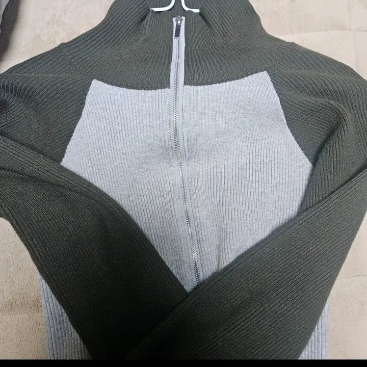 [BUNJANG] Dailybrew Knit Colorblock Zip-Up Cardigan / *빠른급처원함* 데일리브 니트 배색 집업 가디건