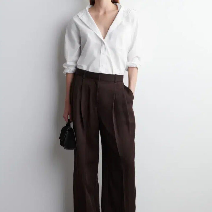 [BUNJANG] COS Relaxed Fluid Wide Leg Trousers Burgundy / COS 코스 릴랙스드 플루이드 와이드 레그 트라우저 버건디 새상품