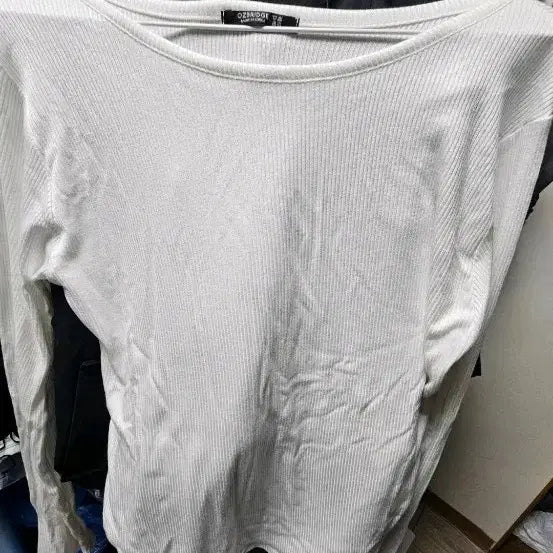 [BUNJANG] OZBRIDGE Ribbed Knit T-shirt White + Black / *빠른급처원함* OZBRIDGE 화이트+블랙 골지 니트 티   새상품
