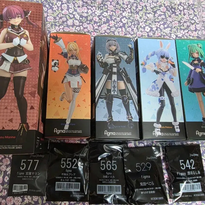 [BUNJANG] Hololive Production Figma Figures Set (Marine, Noel, Pekora, Rushia, Flare) - POB Included / figma 홀로라이브 (마린/노엘/페코라/루시아/플레어) 특전포함 일괄