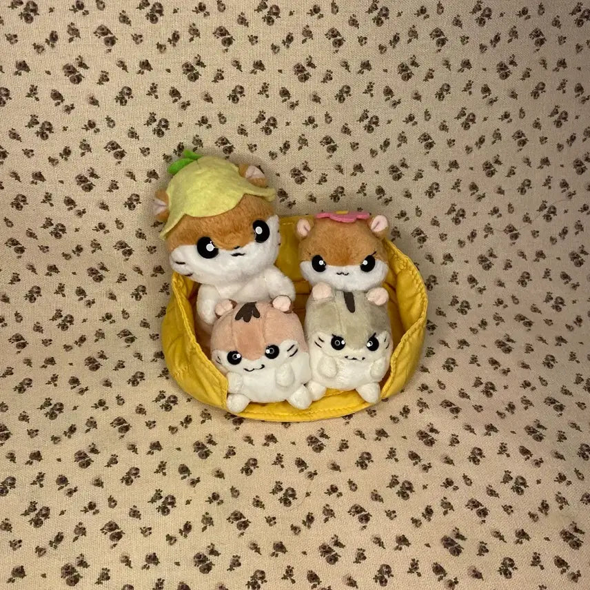 [BUNJANG] Vintage Korokoro Kuriring Hamster Family Plush Set / 고전 코로코로 쿠리링 인형 빈티지 햄스터 가족 패밀리 아기