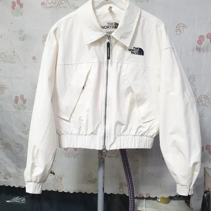 [BUNJANG] The North Face White Label Nilton Collar Crop Jacket Ivory / 노스페이스  화이트라벨  닐턴 칼라  크롭  자켓