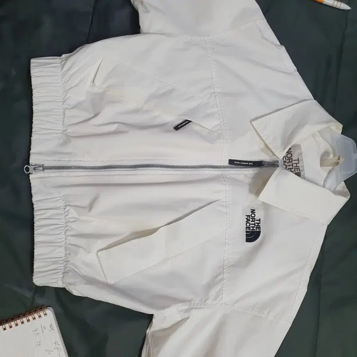 [BUNJANG] The North Face White Label Nilton Collar Crop Jacket Ivory / 노스페이스  화이트라벨  닐턴 칼라  크롭  자켓