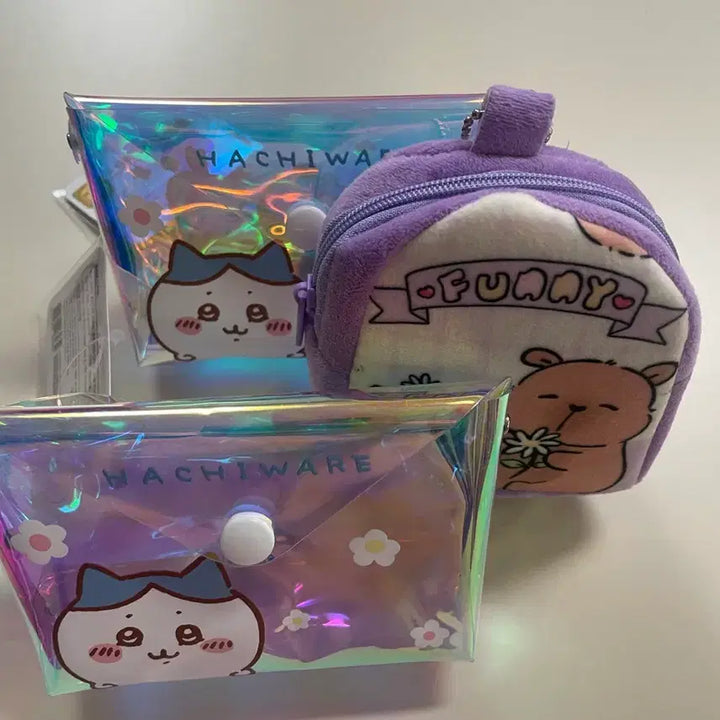 [BUNJANG] Monzkwie Hologram Pouch, Miffy Keychain, Hello Kitty Keyboard Keychain / 파우치,키링 모두