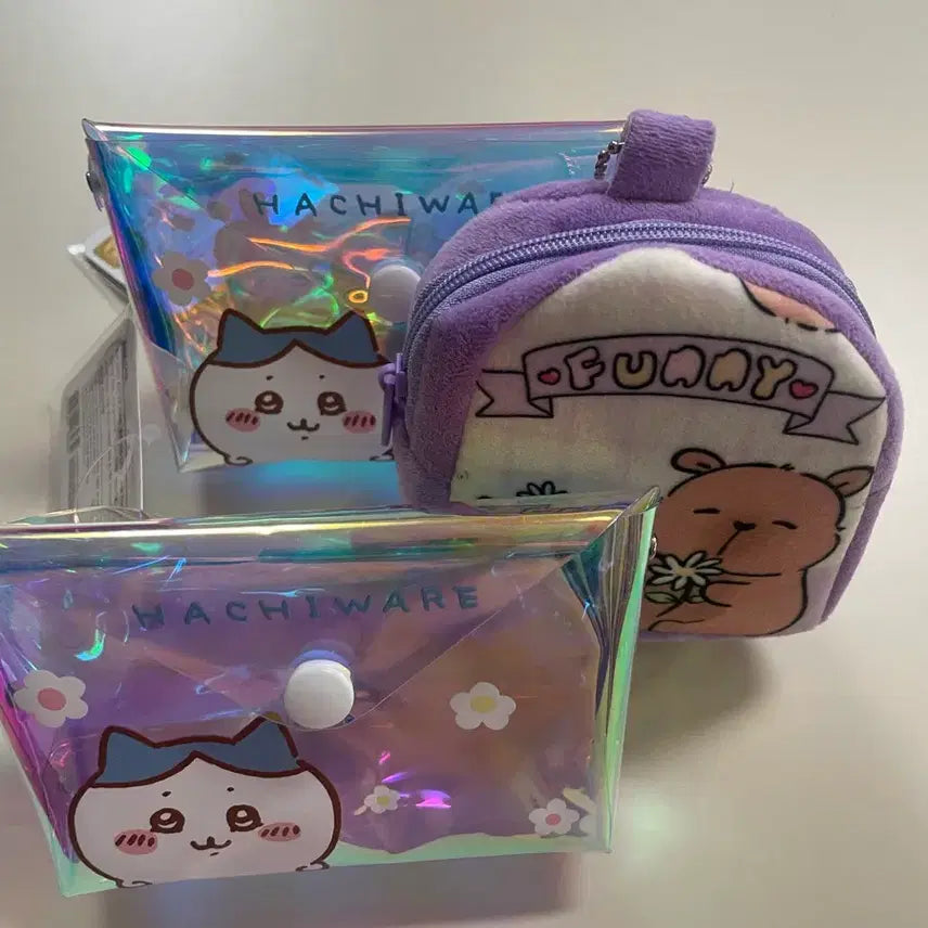 [BUNJANG] Monzkwie Hologram Pouch, Miffy Keychain, Hello Kitty Keyboard Keychain / 파우치,키링 모두