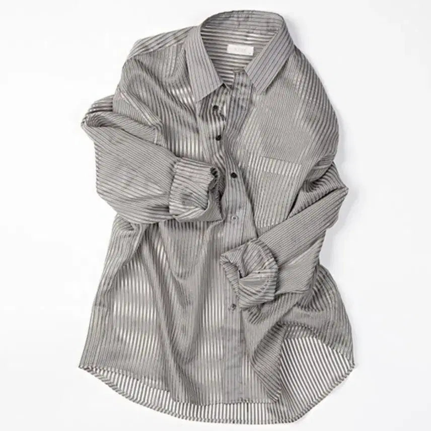 [BUNJANG] MOMADEISGN See-through Rayon Stripe Shirt Size 50 / (새제품)모마디자인/시스루 레이온 스트라이프 셔츠/50
