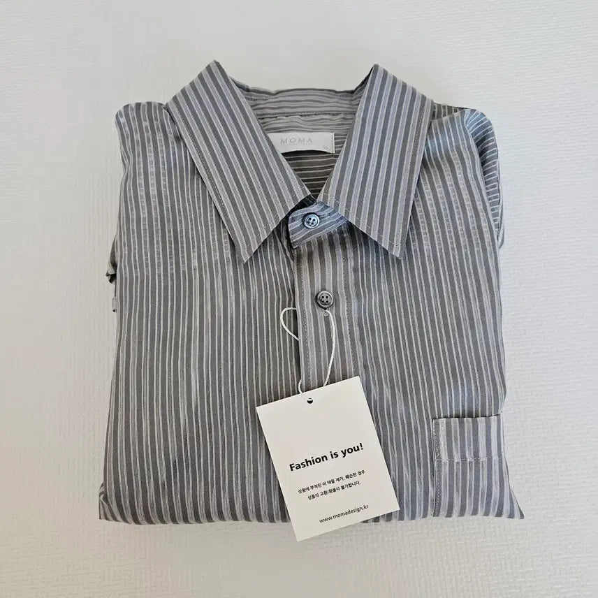 [BUNJANG] MOMADEISGN See-through Rayon Stripe Shirt Size 50 / (새제품)모마디자인/시스루 레이온 스트라이프 셔츠/50