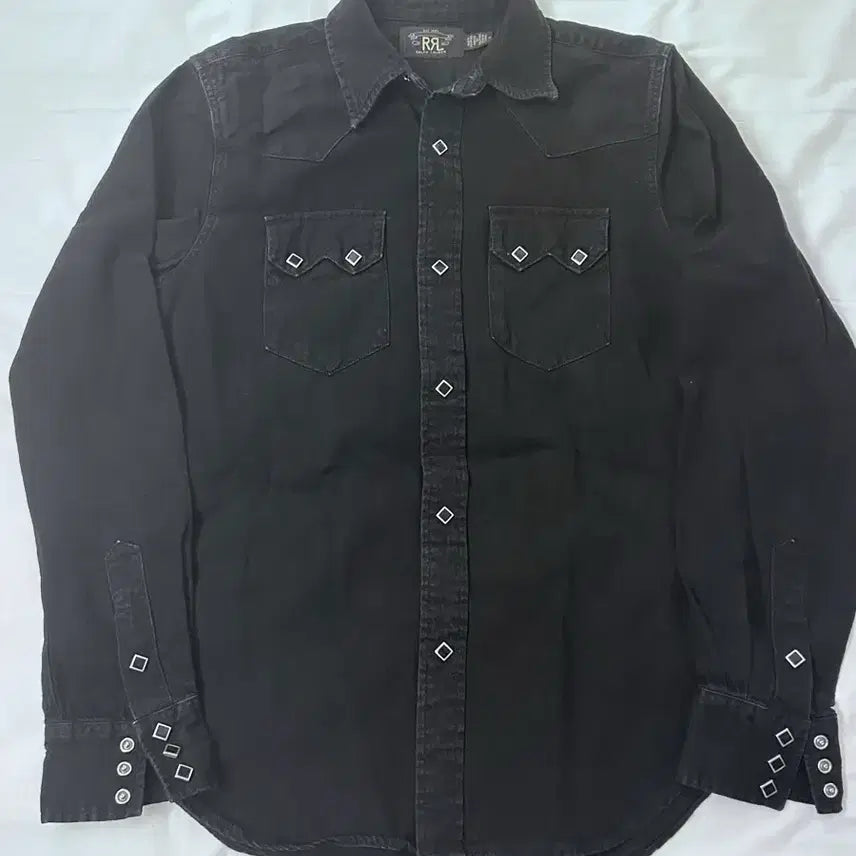 [BUNJANG] RRL Double RL Black Denim Western Shirt / RRL 더블알엘 블랙 데님 웨스턴 셔츠 M