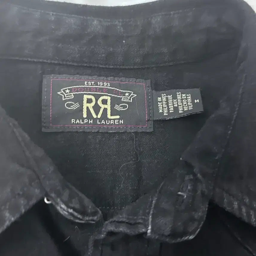 [BUNJANG] RRL Double RL Black Denim Western Shirt / RRL 더블알엘 블랙 데님 웨스턴 셔츠 M