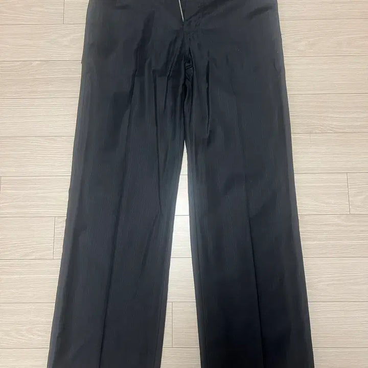 [BUNJANG] Waveness Fishure Stripe Slacks Black / [1] 웨이비니스 피슈어 스트라이프 슬랙스 블랙