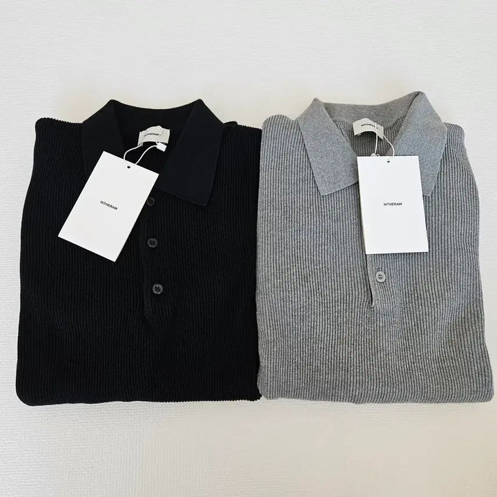 [BUNJANG] The Row Cotton Rib Half Knit Black, Mid Grey Bundle Set / (새제품 2장일괄)인더로우/코튼 립 하프 니트 블랙,미드그레이/3사이즈