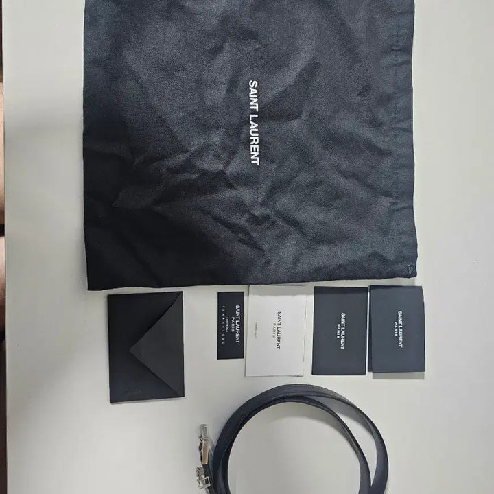 [BUNJANG] Saint Laurent Black Belt with Dust Bag and Card / 생로랑 블랙 벨트 + 더스트백/카드 포함