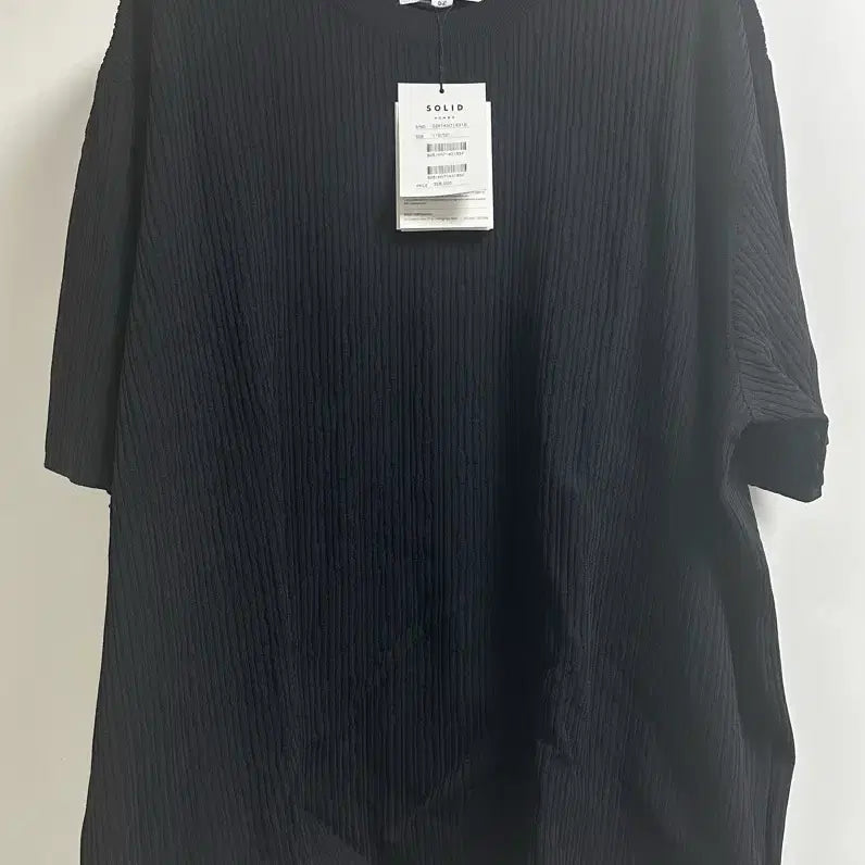 [BUNJANG] Solid Homme 26SS Black Wrinkle Short Sleeve Knit Size 52 / [52] 솔옴 26SS 블랙 크링클 반팔 니트