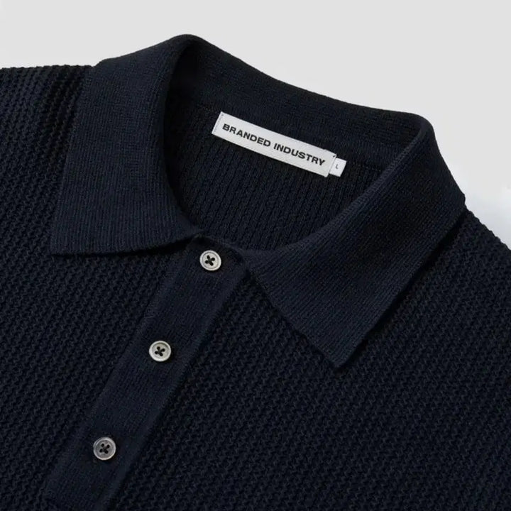 [BUNJANG] Branded Hard Twist Polo Knit Navy XL / (새제품)브랜디드/하드 트위스트 폴로 니트 네이비/XL