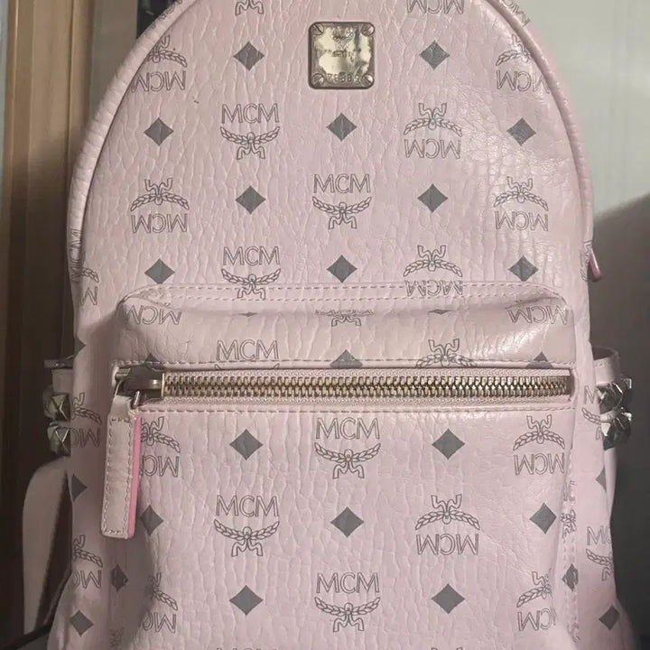 [BUNJANG] MCM Powder Pink Backpack S / Mcm 파우더핑크 백팩 S 지뢰계 양지뢰
