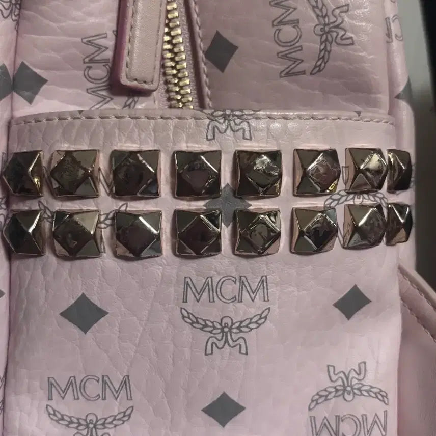 [BUNJANG] MCM Powder Pink Backpack S / Mcm 파우더핑크 백팩 S 지뢰계 양지뢰