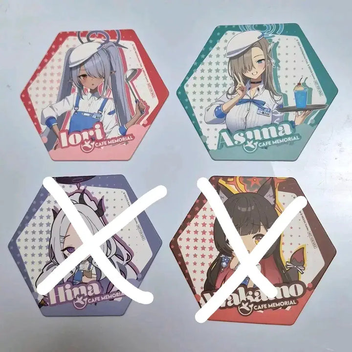[BUNJANG] Blue Archive Cafe Memorial Coaster Set (Hina, Wakamo, Asuna, Iori) / 블루 아카이브 카페 메모리얼 코스터 (아스나 이오리)