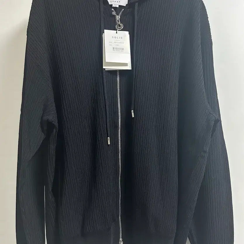 [BUNJANG] Solid Homme 26SS Black Wrinkle Hooded Zip-Up Jacket / [52] 솔옴 26SS 블랙 크링클 후드 집업 자켓