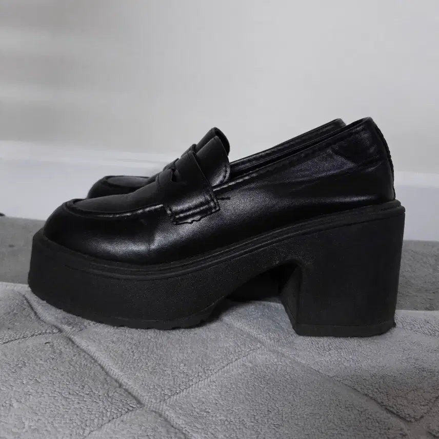 [BUNJANG] Black 9cm Platform Chunky Boots / 코스프레 키높이 신발 235 워커 통굽 부츠 단화 블랙 검정 9cm 판매
