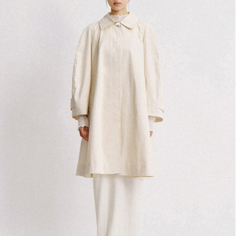 [BUNJANG] Around You Linehaft Trench Coat Cream Beige / 어라운드율 라인하프트렌치코트 크림베이지 프리 새상품